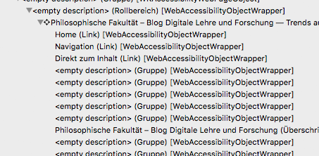 Accessibility Tree des Blogs der DLF